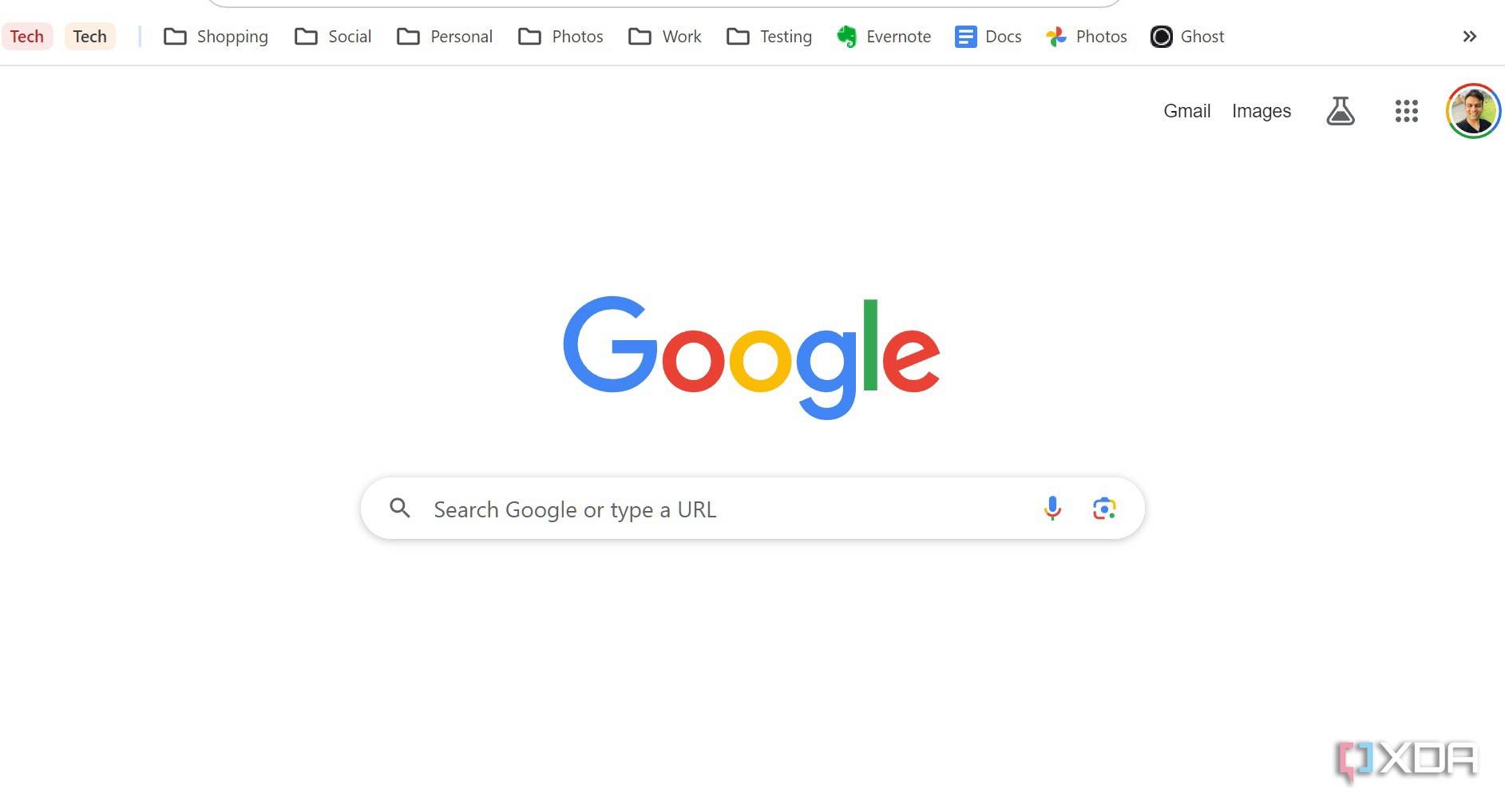 Google Chrome homepage