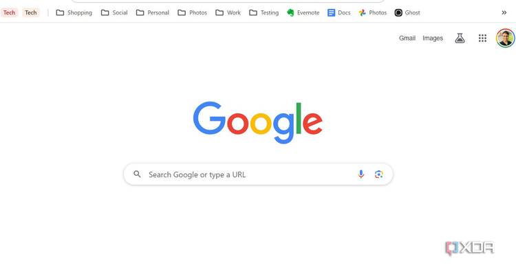 Google Chrome homepage