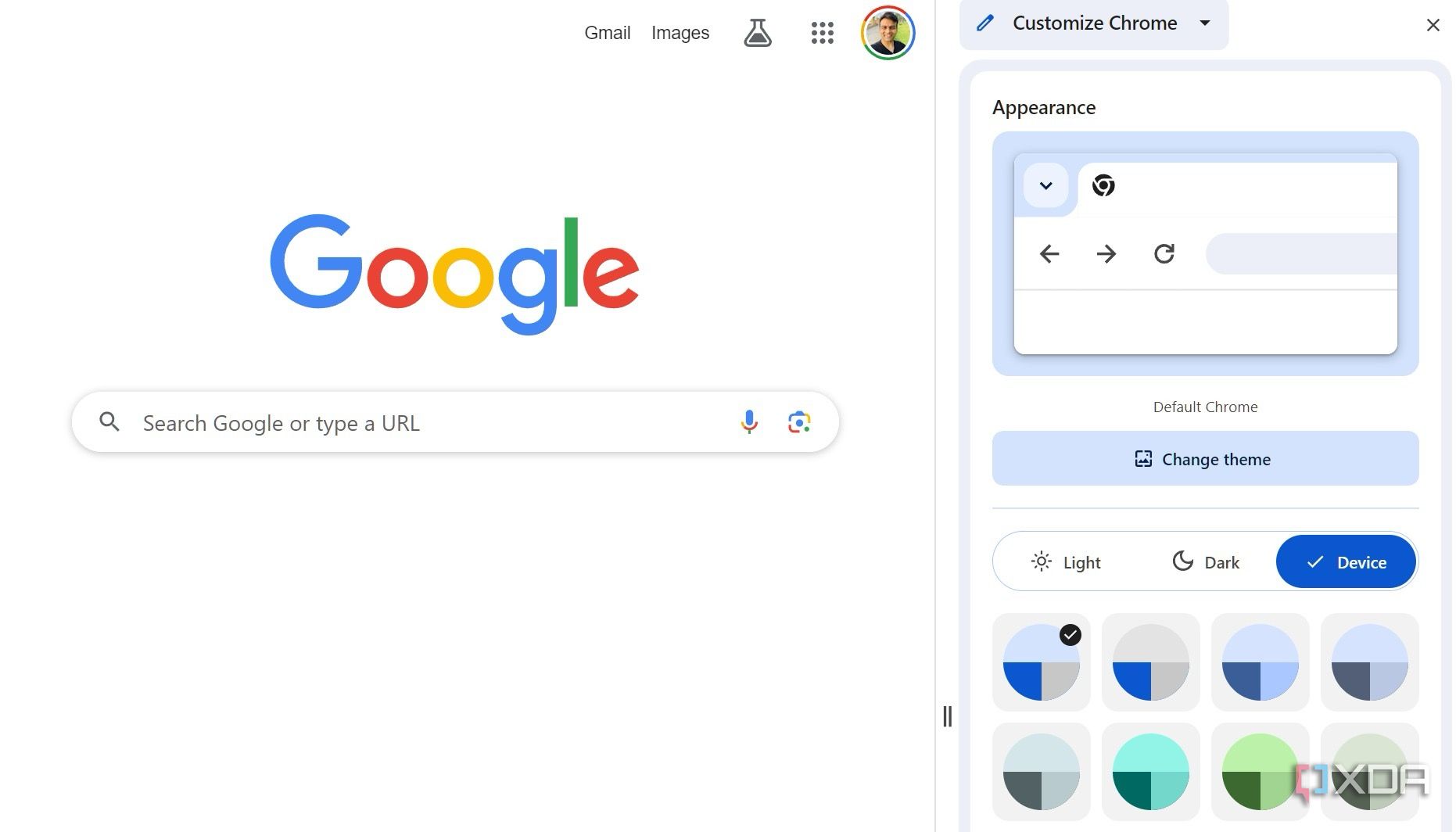 Google Chrome Material You theme