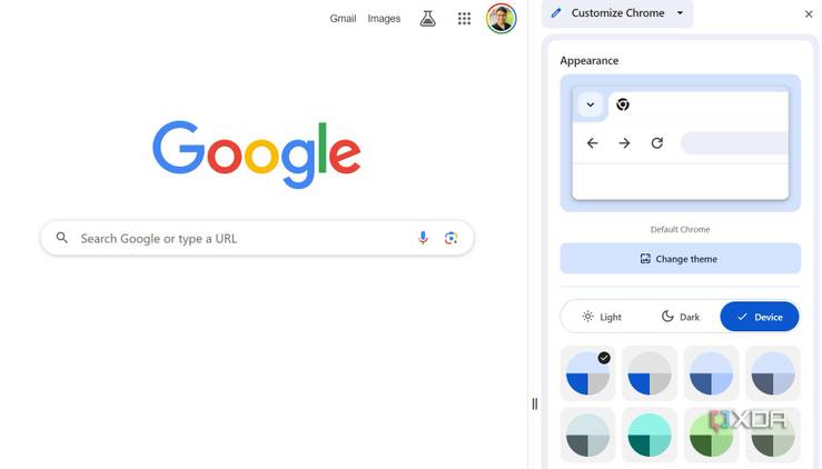 Google Chrome Material You theme