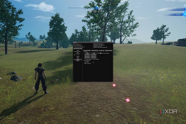The UEVR menu inside Crisis Core: Reunion