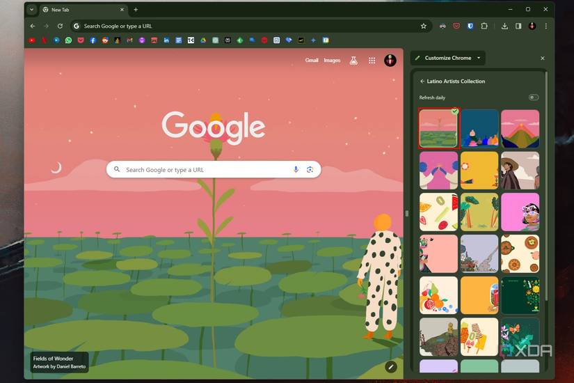 How to change your Google Chrome background