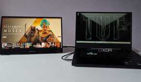 desklabs portable monitor showing netflix