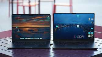 15-inch MacBook Air next to 16-inch MacBook Pro