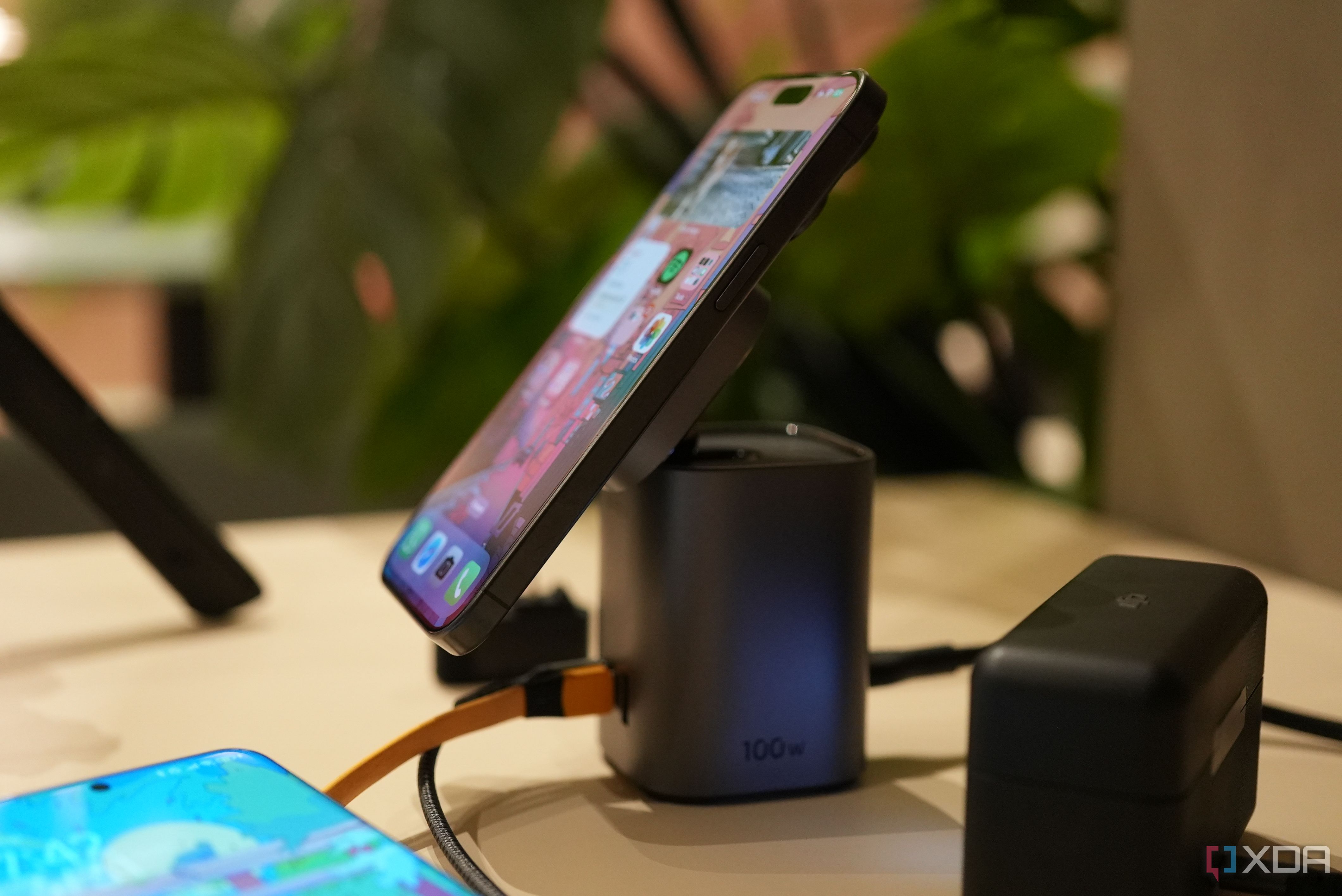 Smartphone on magsafe charger