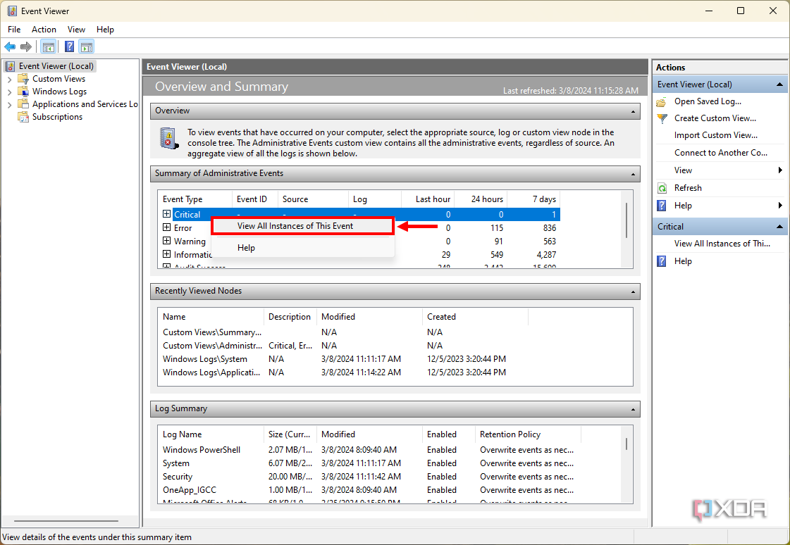 Custom Windows Event Viewer log notifications upped my debugging game