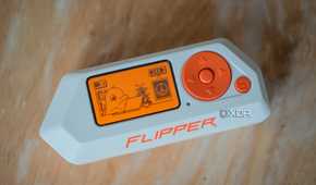 Flipper Zero sitting on a table