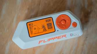 Flipper Zero sitting on a table