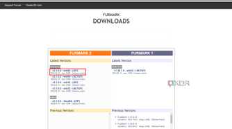 Google Chrome screenshot that shows highlights the latest version of FurMark 2 on the Geeks3D website.