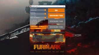 Windows 11 screenshot that shows the launch window for the Furmark app.