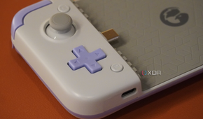 The USB-C connector and port on the GameSir X2s.