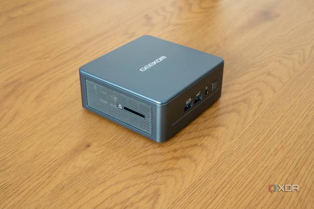 Close-up of the left side of the Geekom Mini IT13