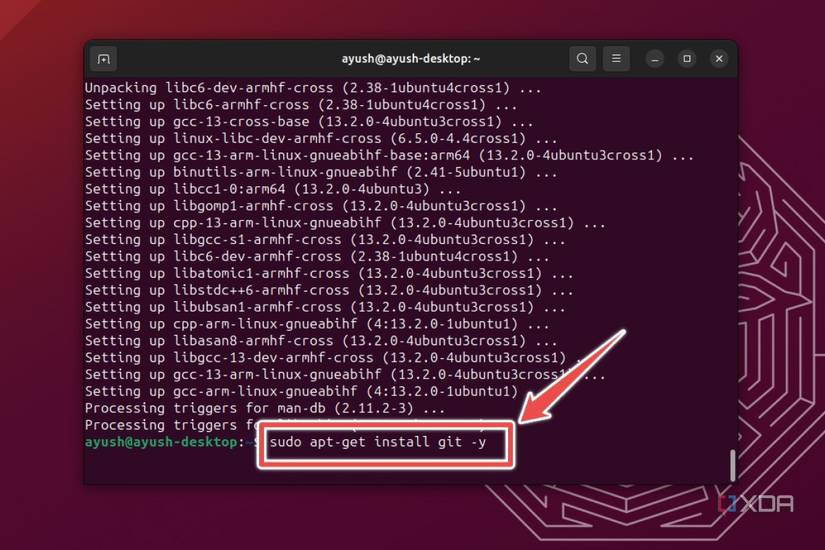 The command to install Git on Ubuntu