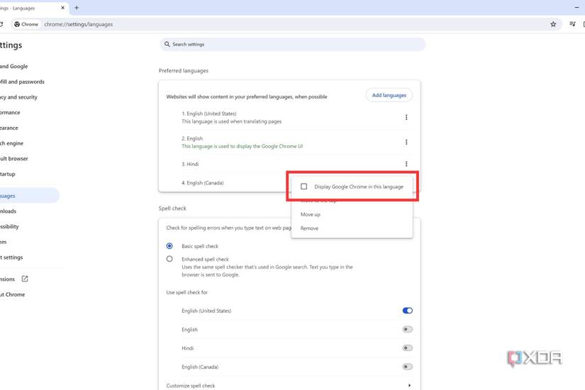 How to change the default language on Google Chrome