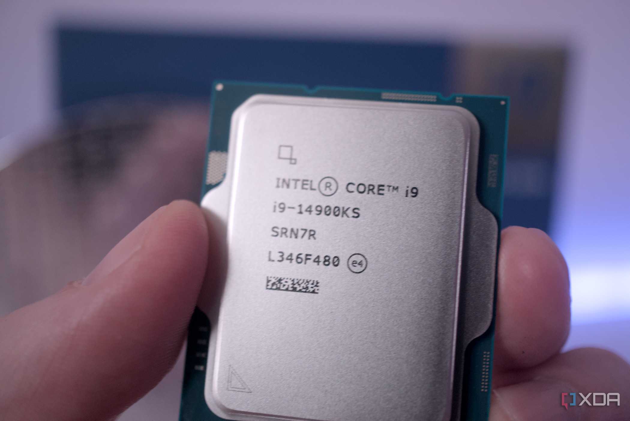 Holding the Intel Core i9-14900KS