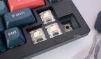 Close-up view of the Keychron V1 Max switches removed