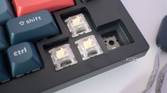 Close-up view of the Keychron V1 Max switches removed