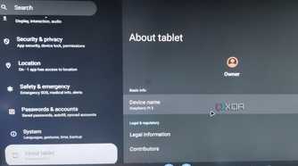 The LineageOS settings displaying Raspberry Pi 5 as the device