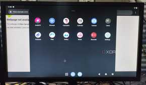 A monitor displaying the LineageOS interface