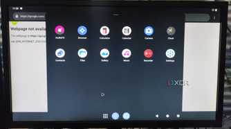 A monitor displaying the LineageOS interface