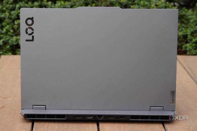 The back of a Lenovo LOQ 15 laptop.