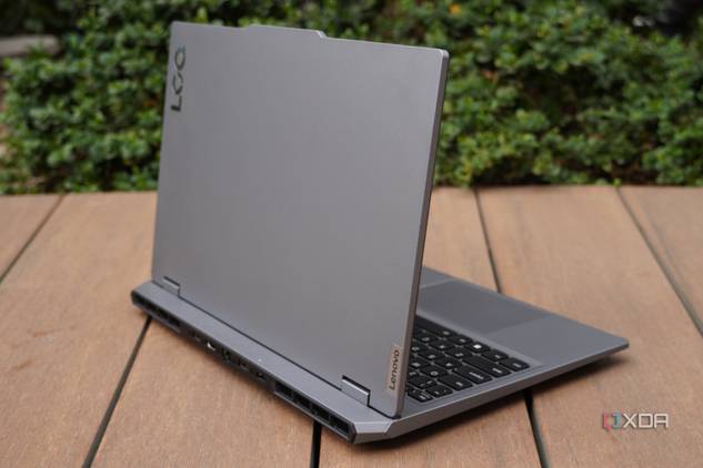 The Lenovo LOQ 15 opened.