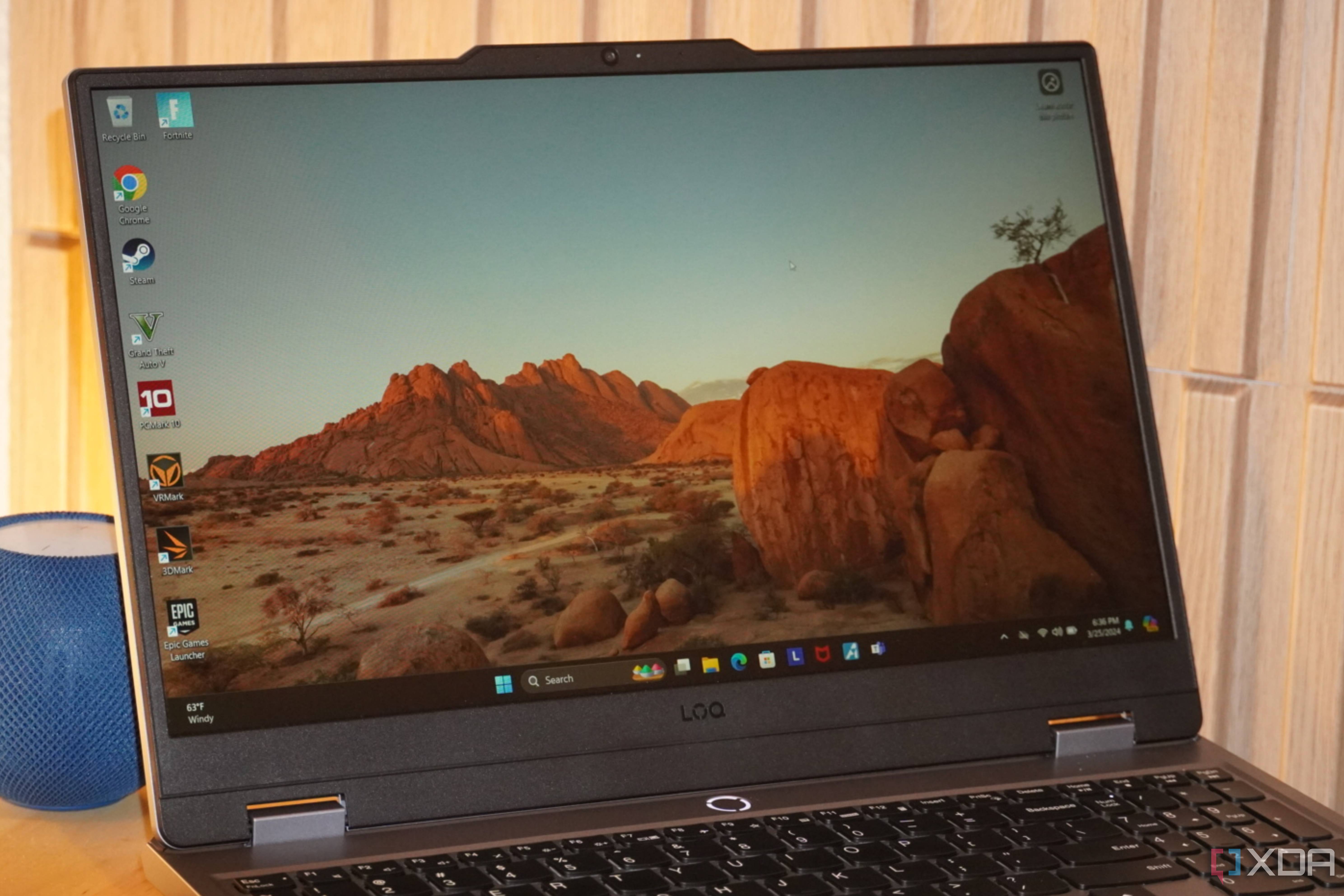The desktop on a Lenovo LOQ 15.