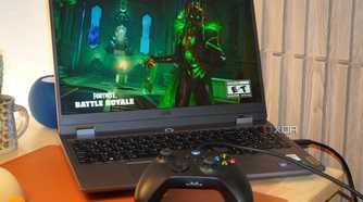 The Fortnite loading screen on the Lenovo LOQ 15.