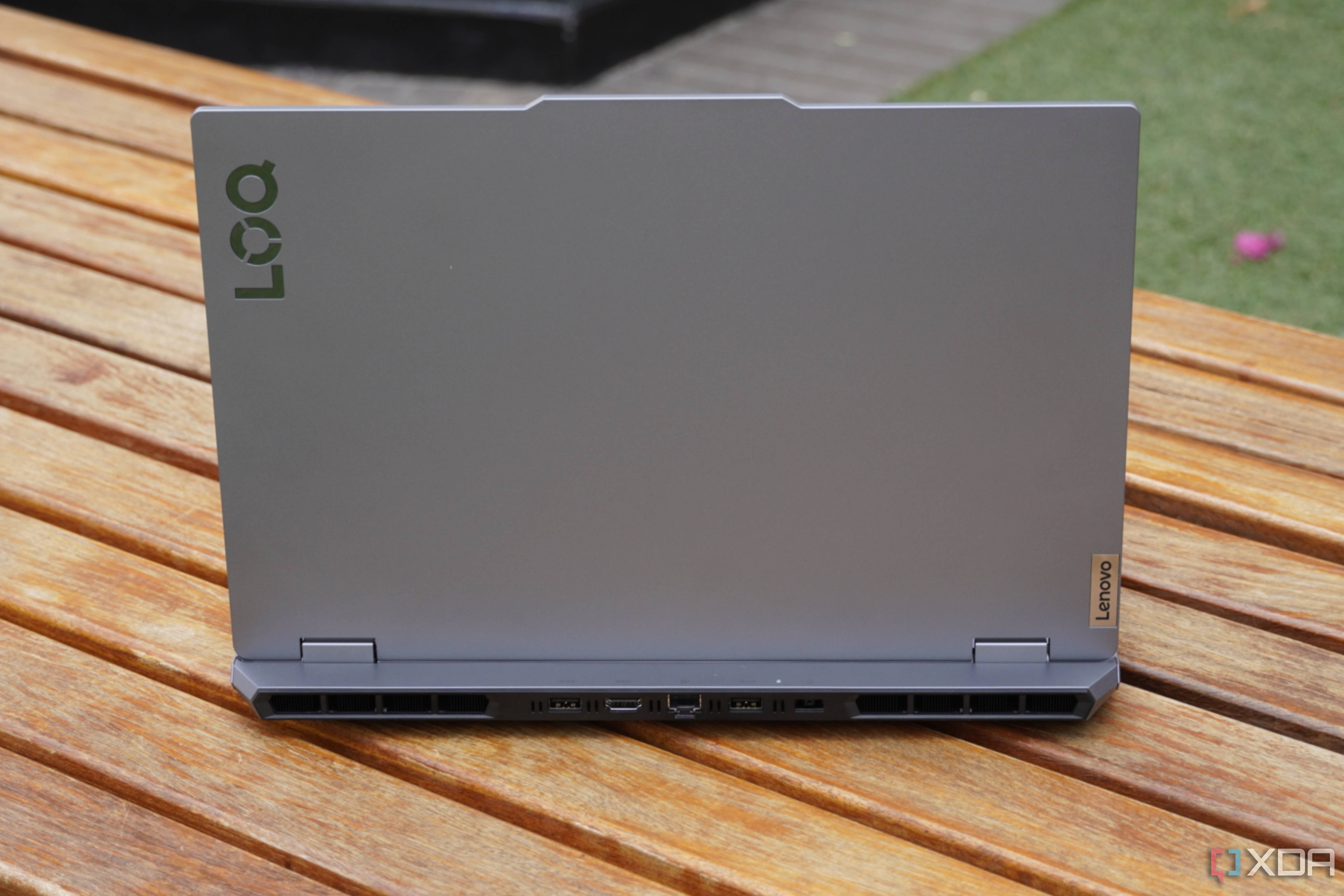 The back of the Lenovo LOQ 15.