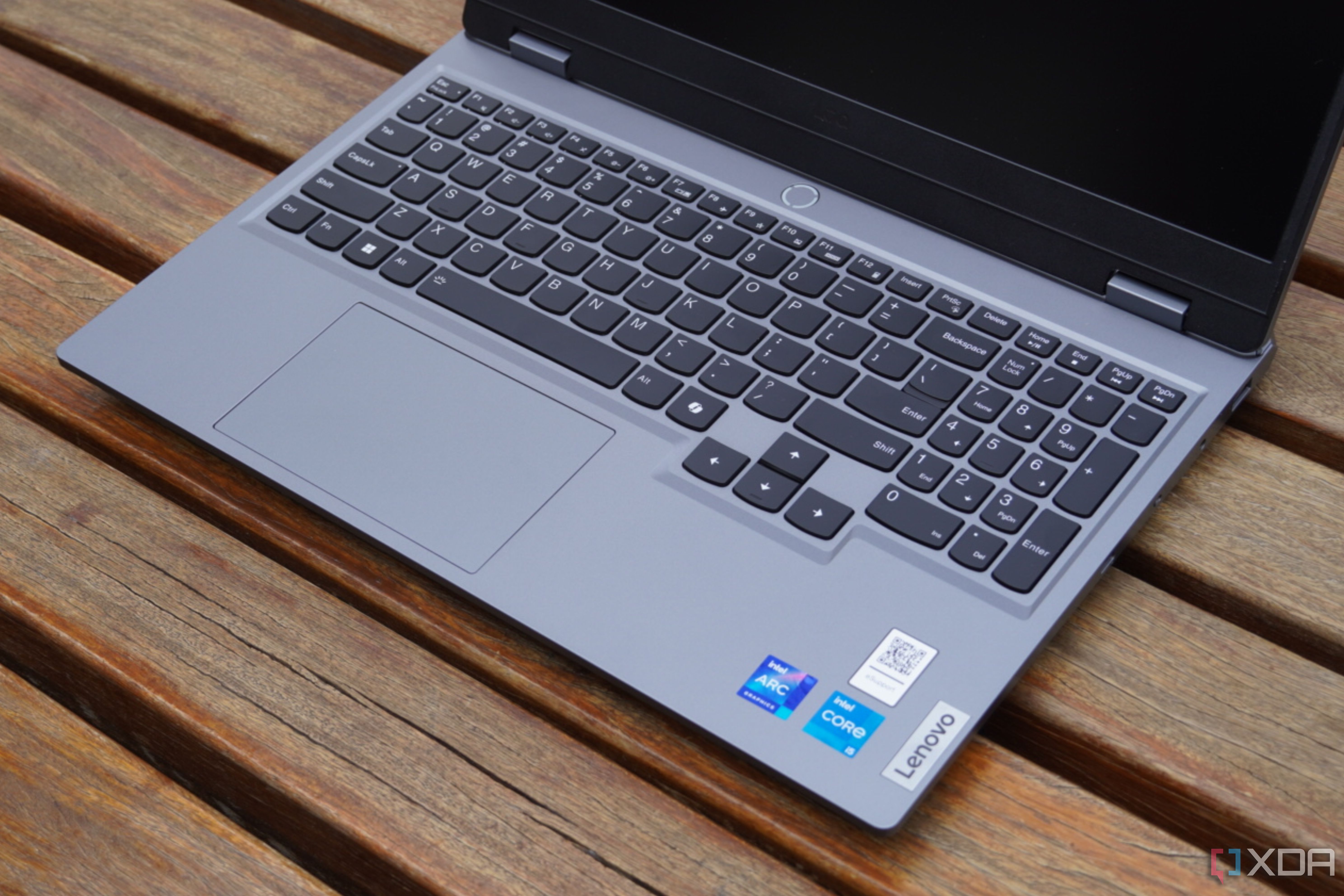 The keyboard and touchpad on the Lenovo LOQ 15.