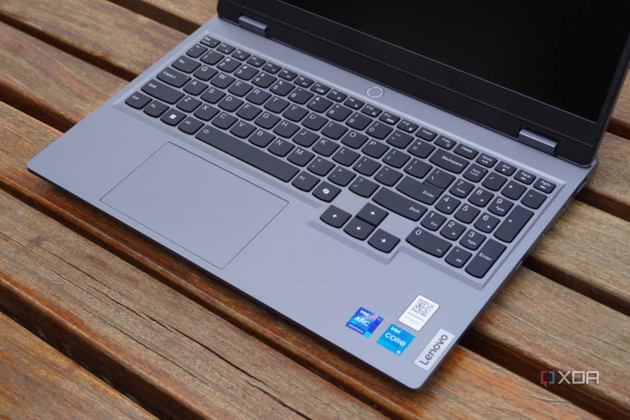 The keyboard and touchpad on the Lenovo LOQ 15.