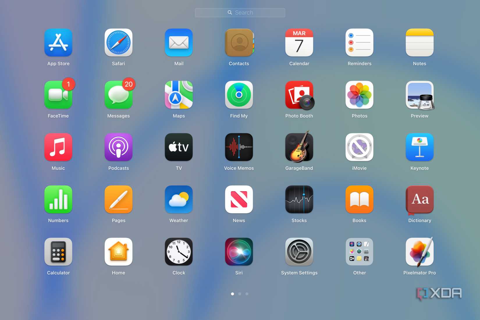 The macOS Launchpad in macOS Sonoma.