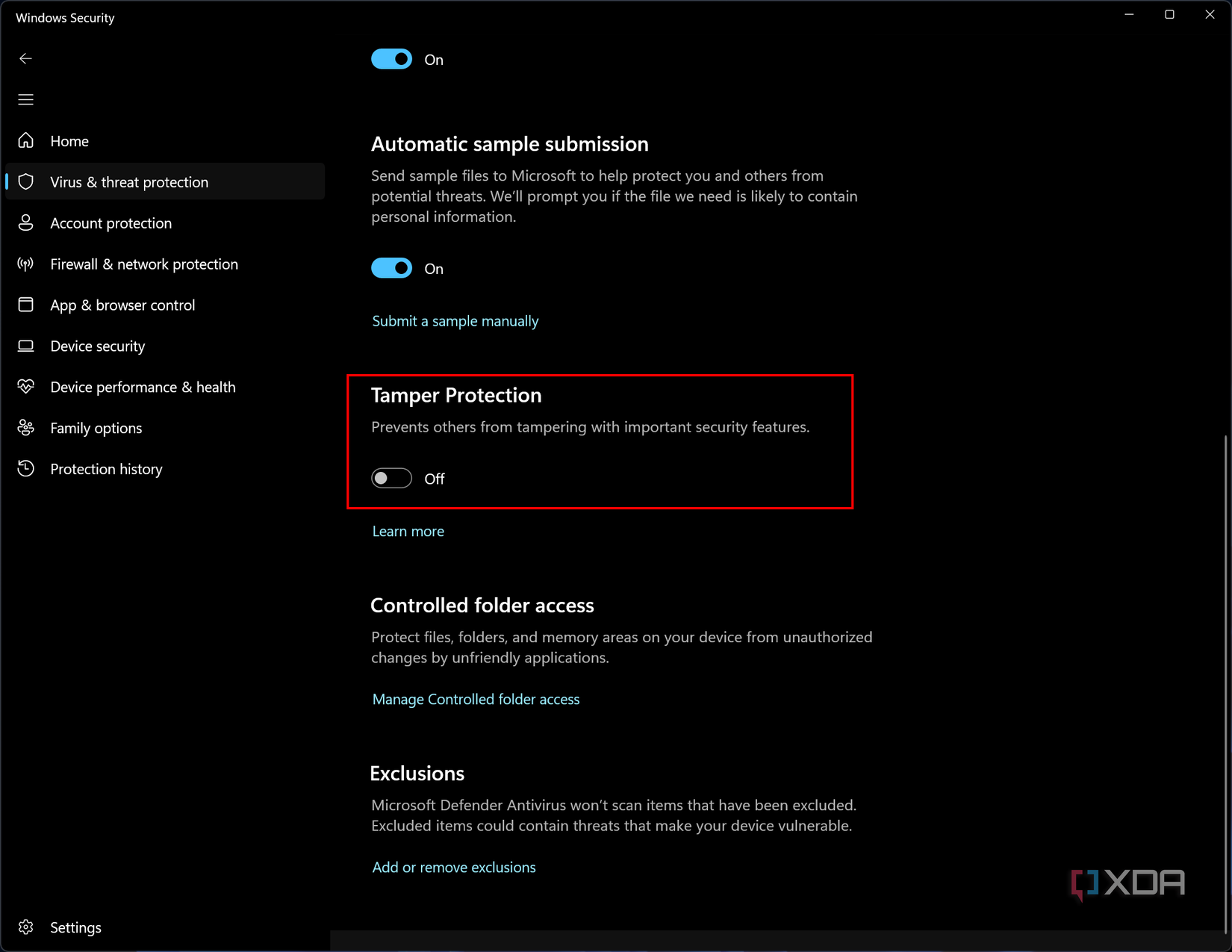 Click Time Protection How to disable Microsoft Defender in Windows 11