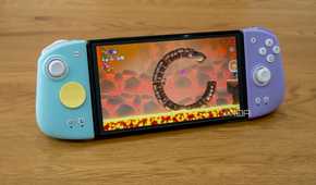 Nintendo Switch OLED with the Mobapad M6s attached