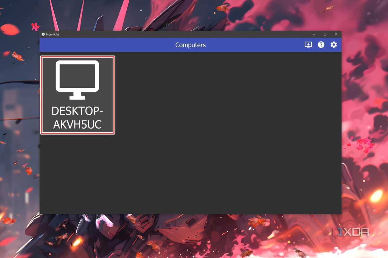 The Moonlight app without a lock icon on the Sunshine server