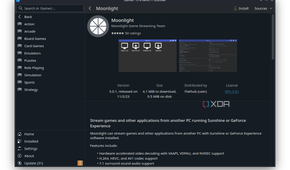The Discover page for Moonlight on the Steam Deck