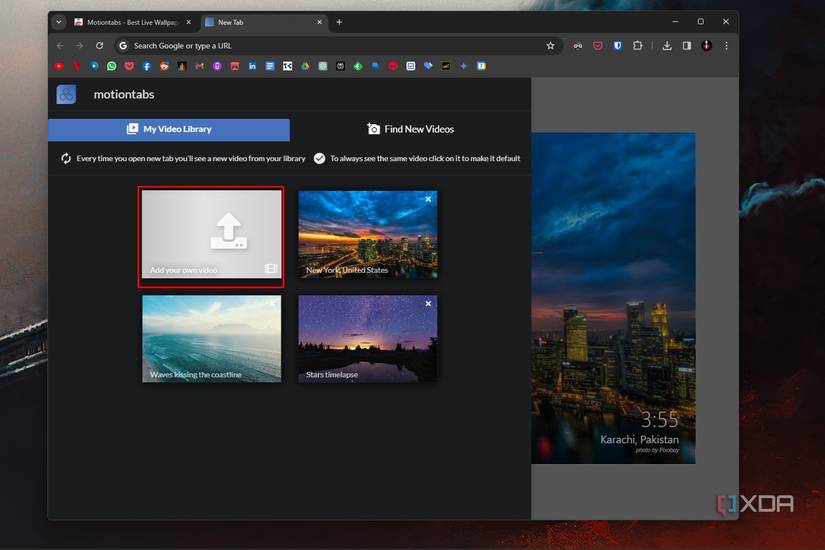 How to change your Google Chrome background