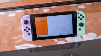 A Nintendo Switch showing the search feature on the eShop