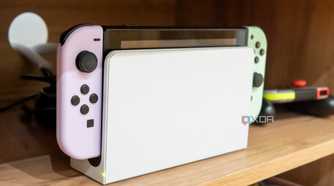 A Nintendo Switch dock placed in its dock