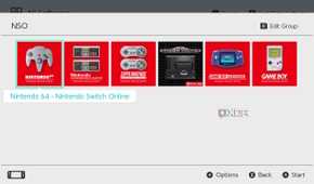 Screenshot of a folder on the Nintendo Switch containing all the Nintendo Switch Online apps