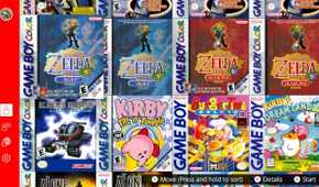 Screenshot of the list of Game Boy games available on the Nintendo Switch