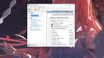 A screenshot showing the NvCP global 3D settings page on a Windows PC.