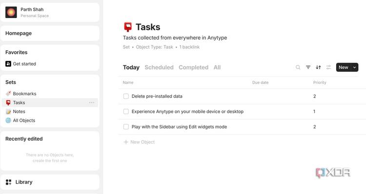 Anytype tasks