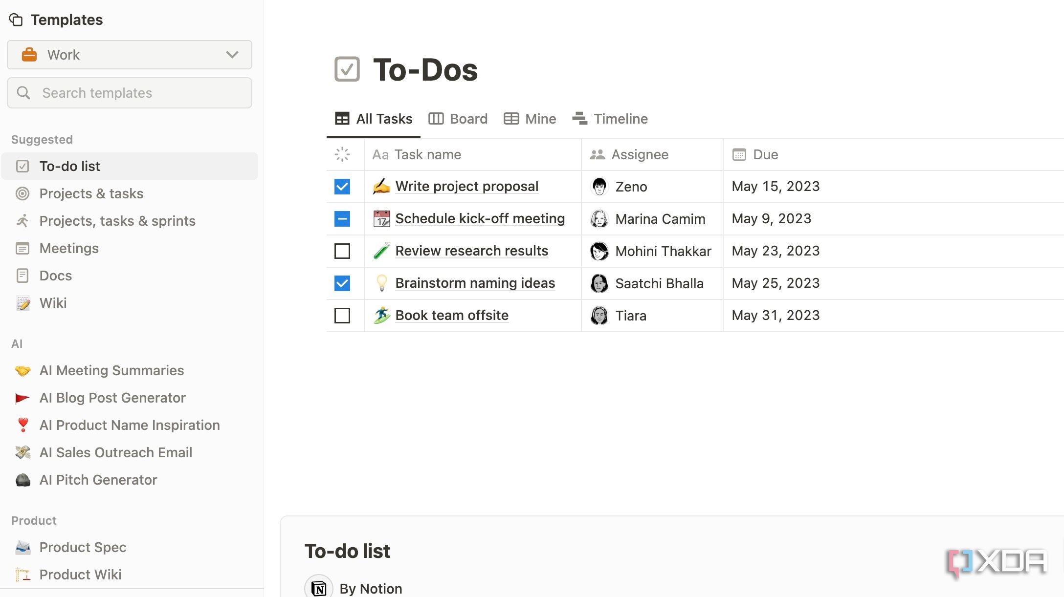 notion templates