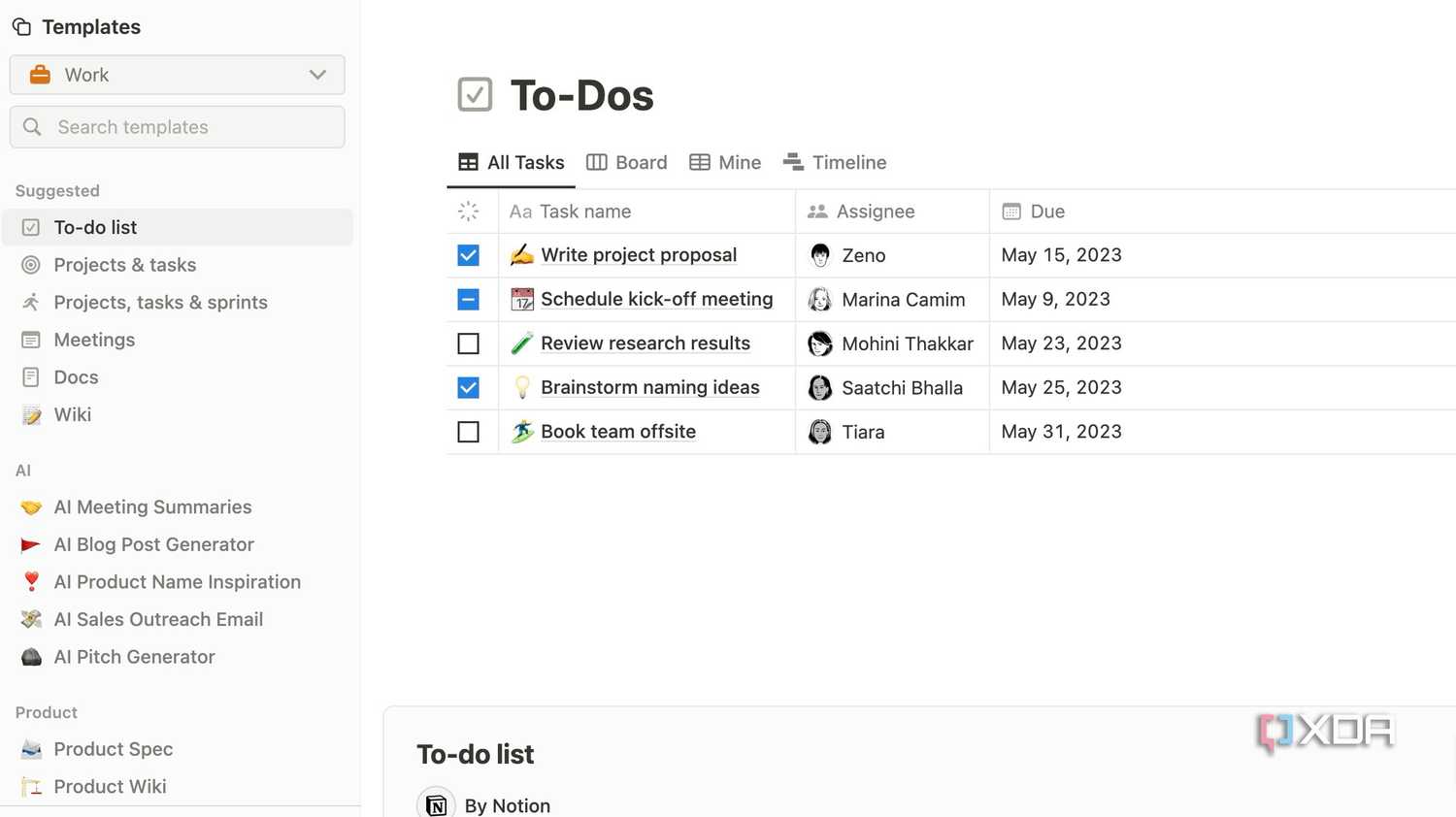 notion templates