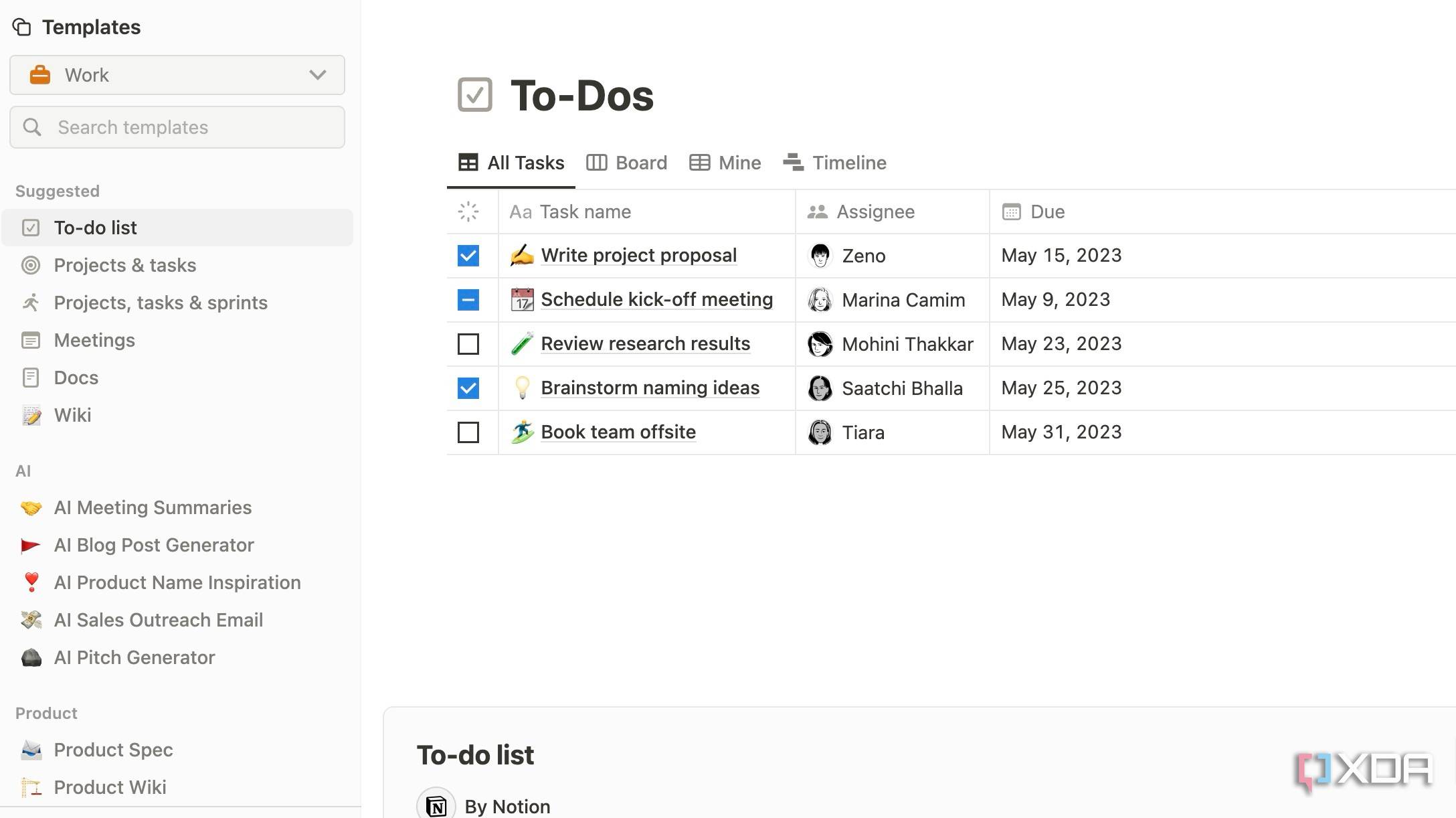 notion templates