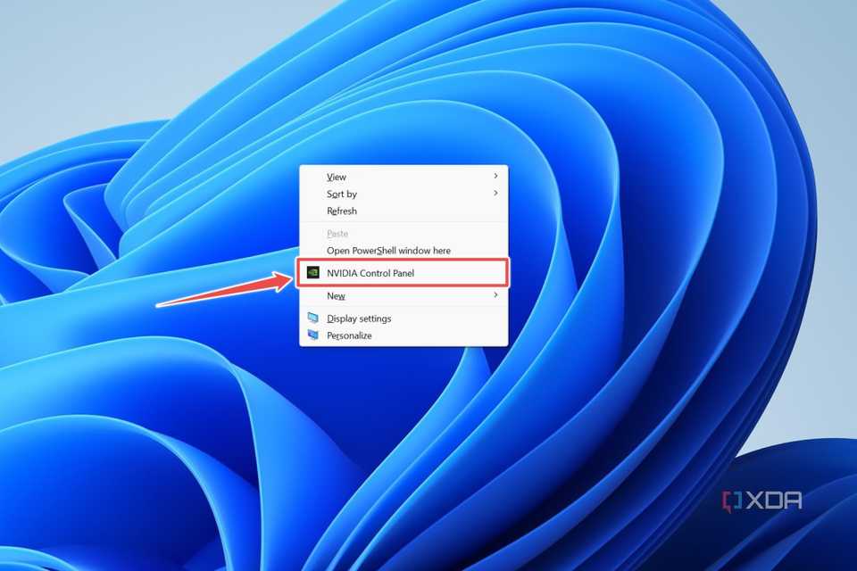 The procedure to open the Nvidia Control Panel on Windows 11