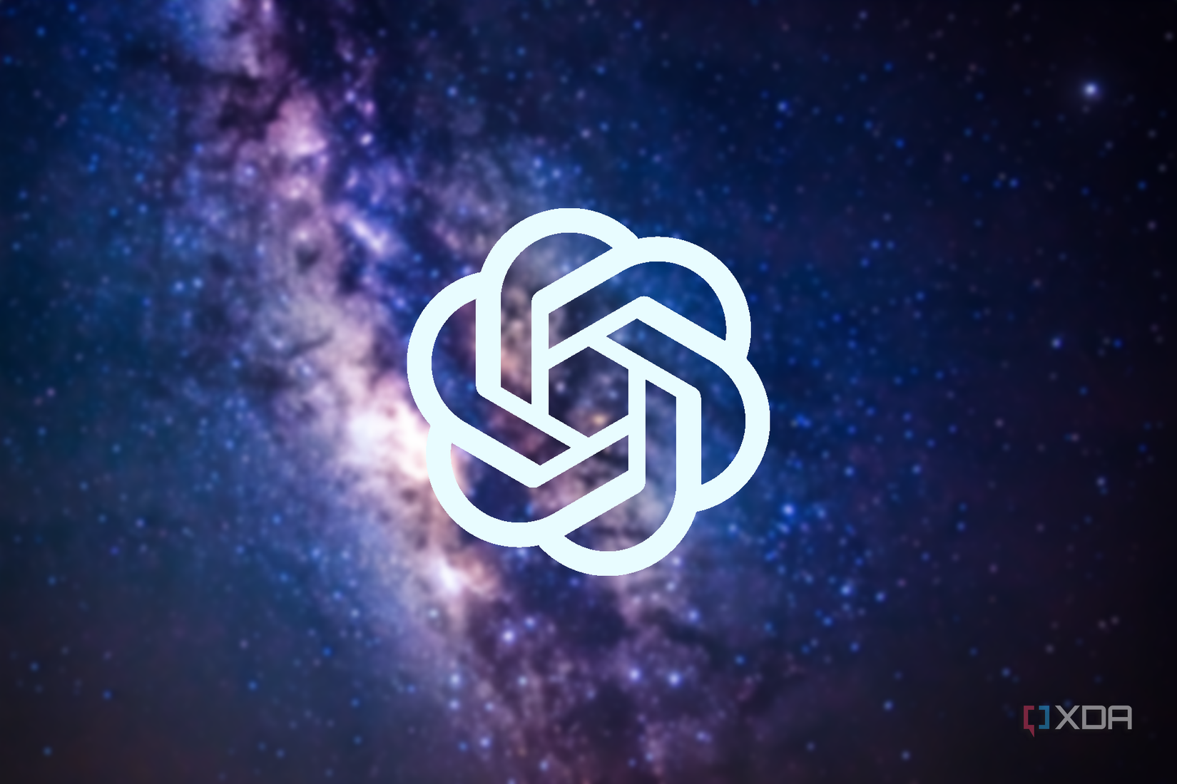 OpenAI logo on a background of blurred space