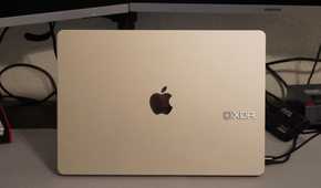 A MacBook Air connected to a plugable dock.