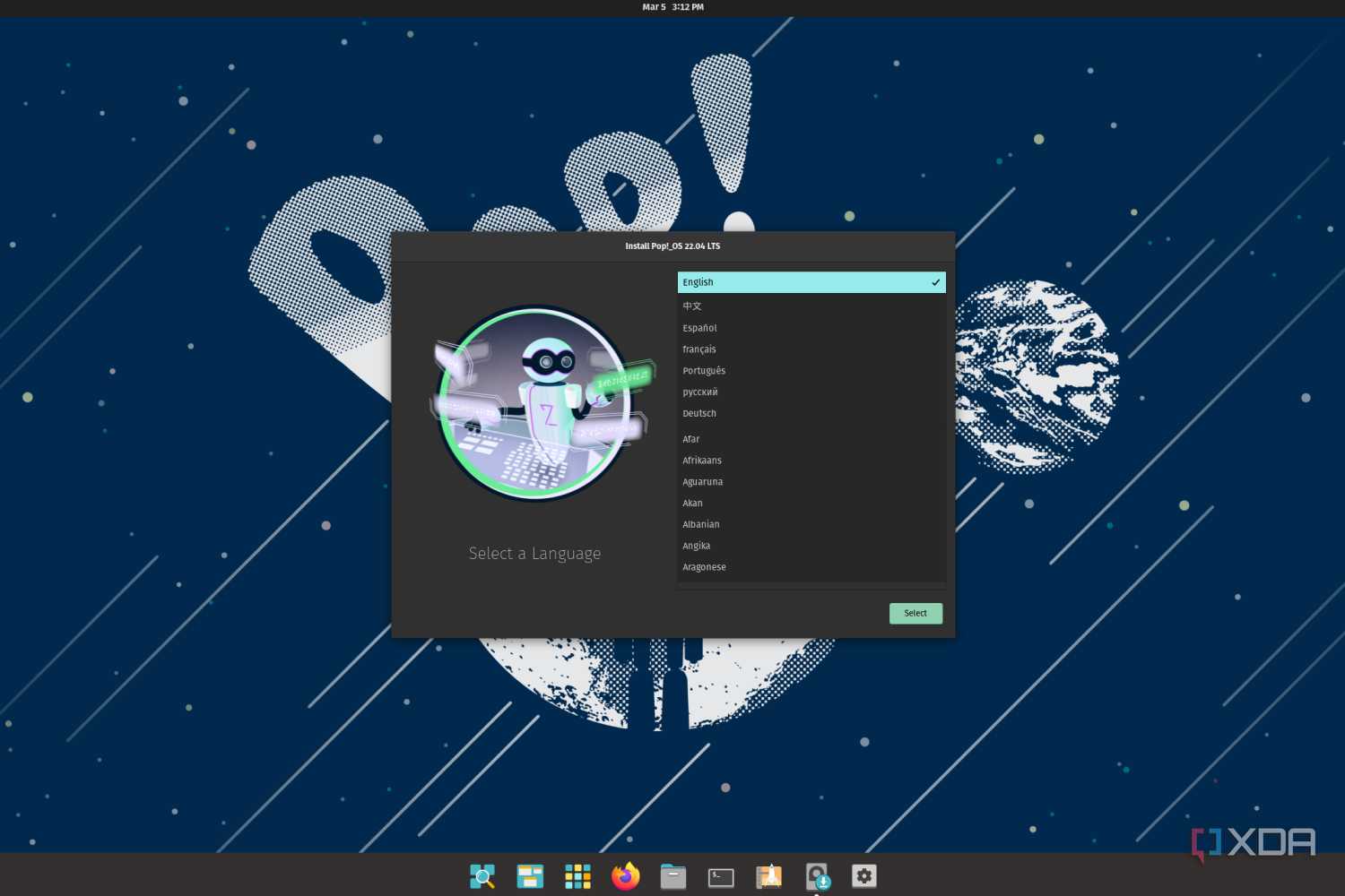 The Pop_OS! live USB installer